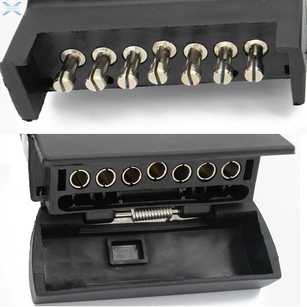 Steker Trailer Gepeng 7 Pin Male &amp; Female Socket Set Konektor Adaptor Kapal Karavan