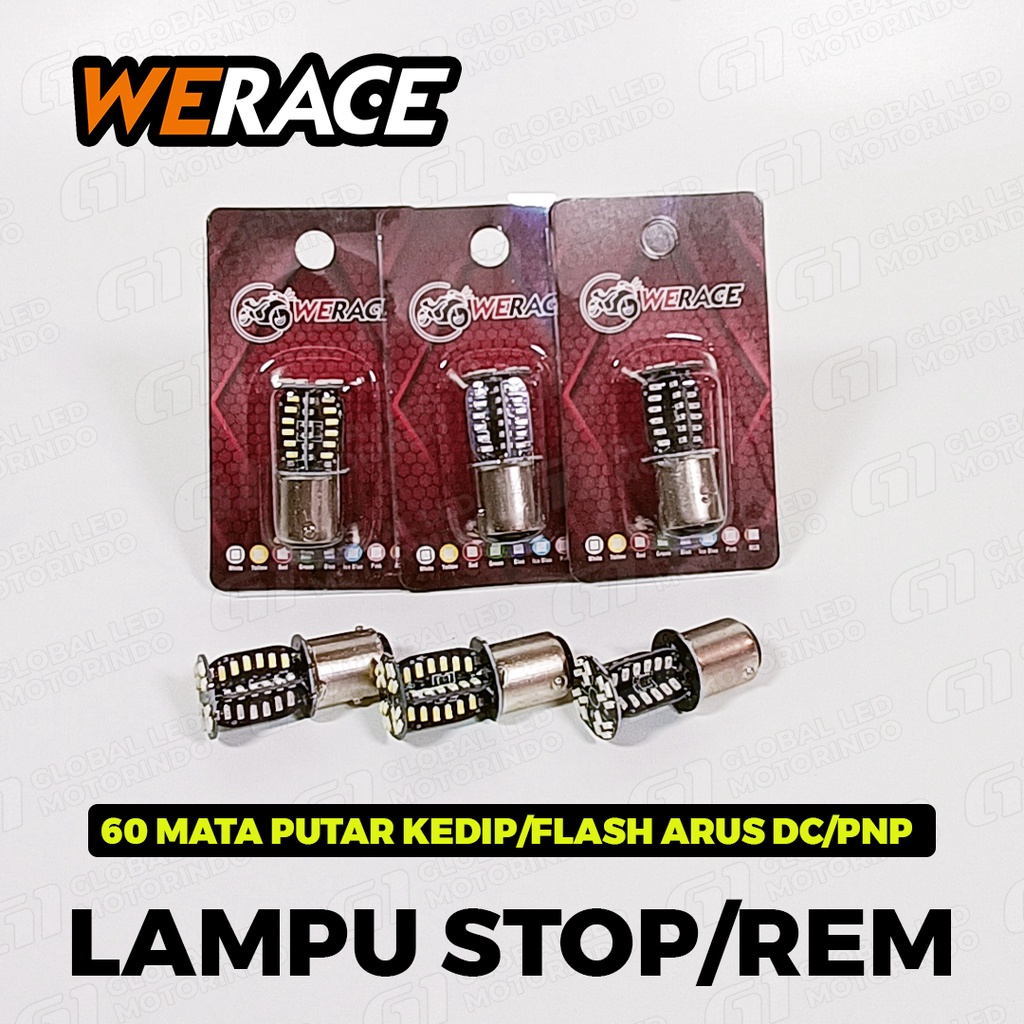 [WERACE] LAMPU LED STOP REM 64 MATA PUTAR KEDIP / FLASH UNIVERSAL SEPEDA MOTOR MOBIL SANGAT TERANG 1157 VIRAL