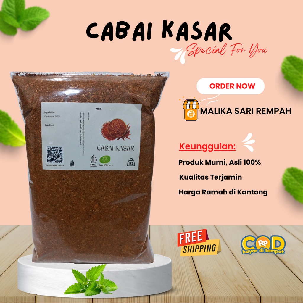 

Chili Flakes | Cabai Kasar Bubuk [1 kg]-MSR | Ground Capsicum sp [ 1 kg]