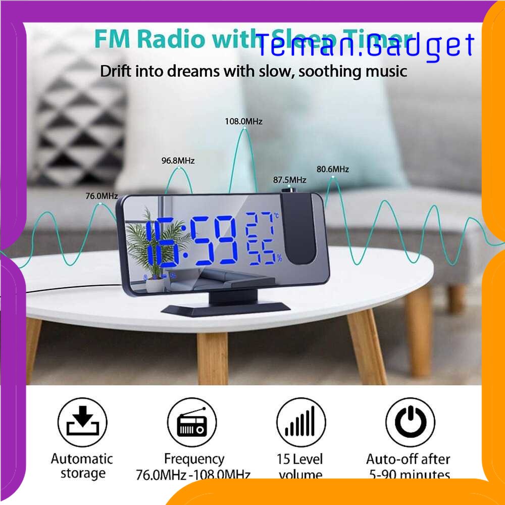 TG-PJM Ruyun Jam Alarm Digital Proyektor Temperature Humidity FM Radio - EN8827