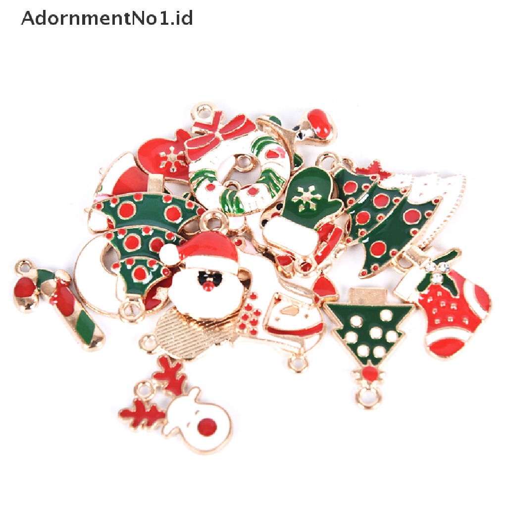 [AdornmentNo1] 20pcs/set Enamel Alloy Campuran Natal Ch Liontin Perhiasan DIY Craft Making [ID]