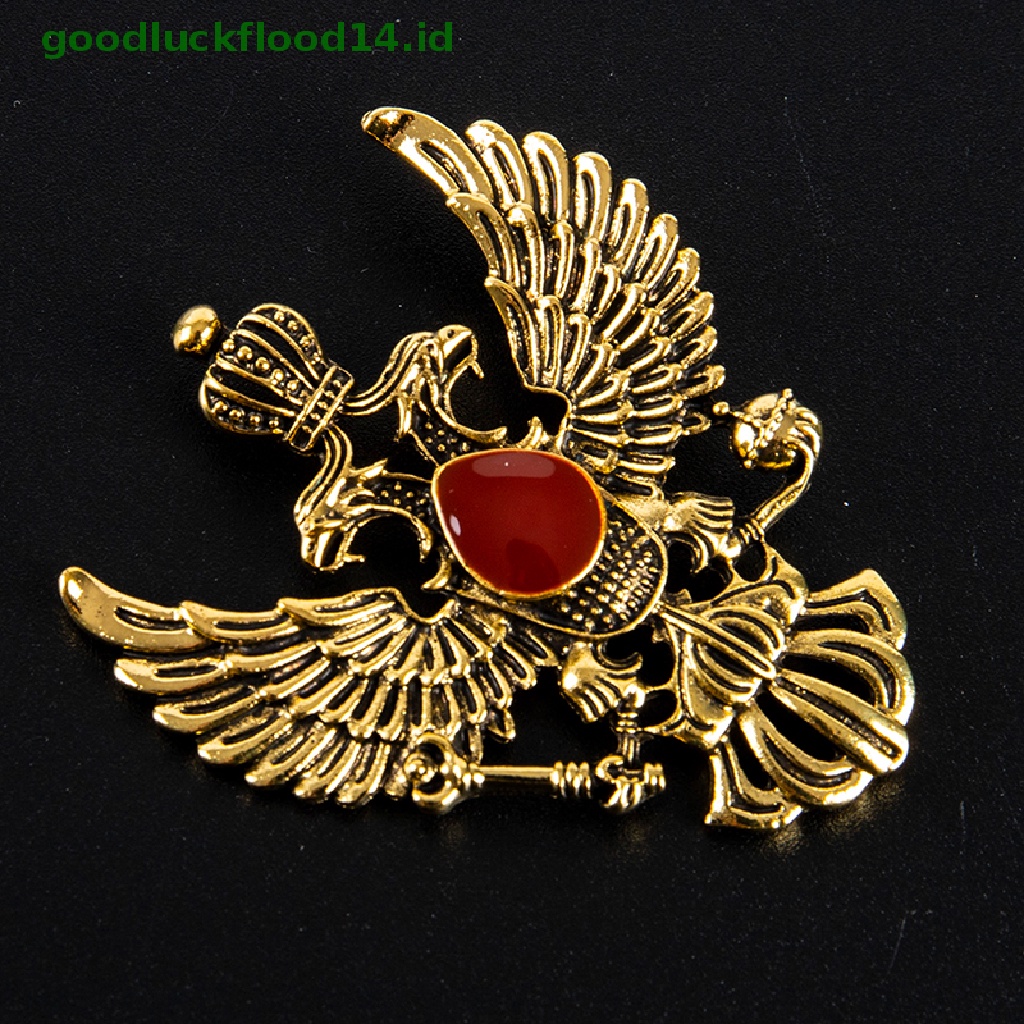 [GOOGFOUR] Retro Wing Metal Pin Vintage Eagle Badge Bros Mahkota Kerah Pin Pria Aksesori [TOP]