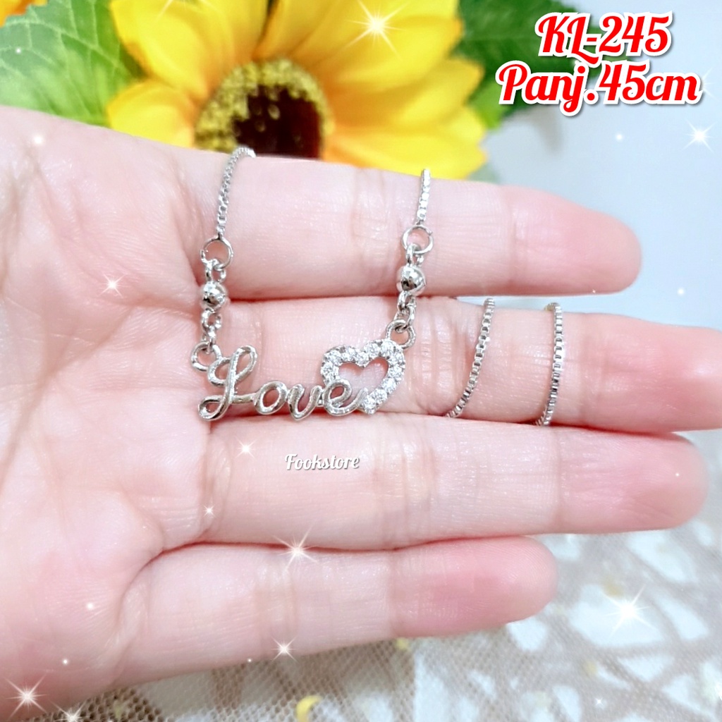 KALUNG WANITA SILVER ANTI ALERGI PERHIASAN XUPING