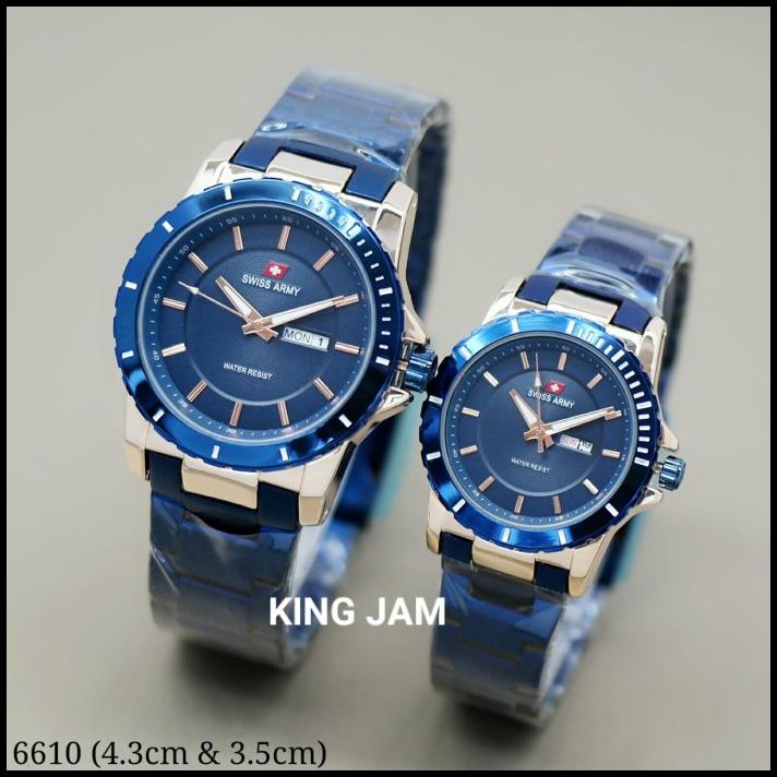 Jam Tangan Couple Swiss Army Sa6610 Original Blue Rosegold