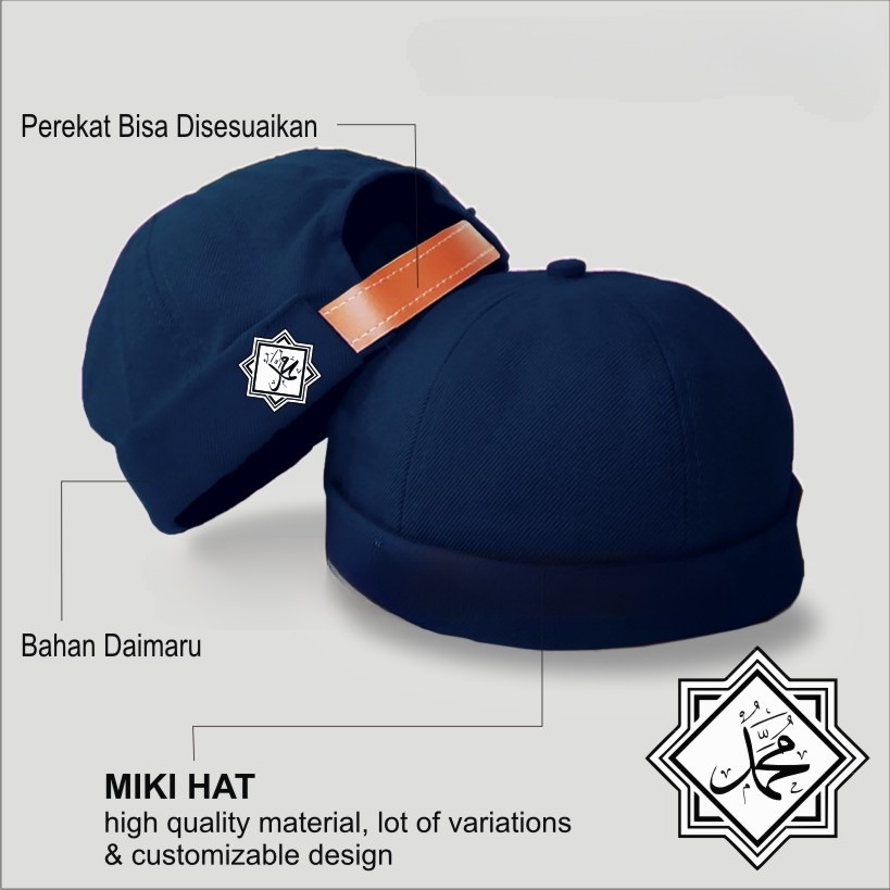 Peci Miki Hat DEWASA Topi Peci Miki Hat KALIGRAFI MUHAMMAD CUSTOM Kopiah Peci Kekinian