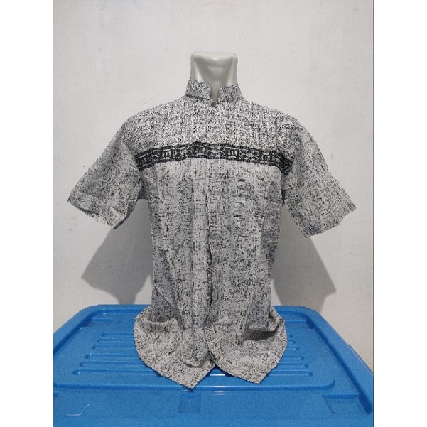 Special Edition Baju koko muslim lengan pendek abu by karunia