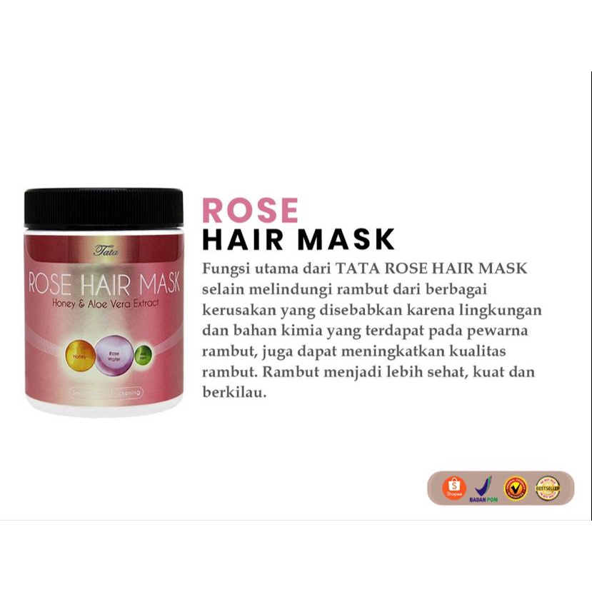 TATA HAIR MASK 400ML/ MASKER RAMBUT/ MILK/ ROSE/ 400GR