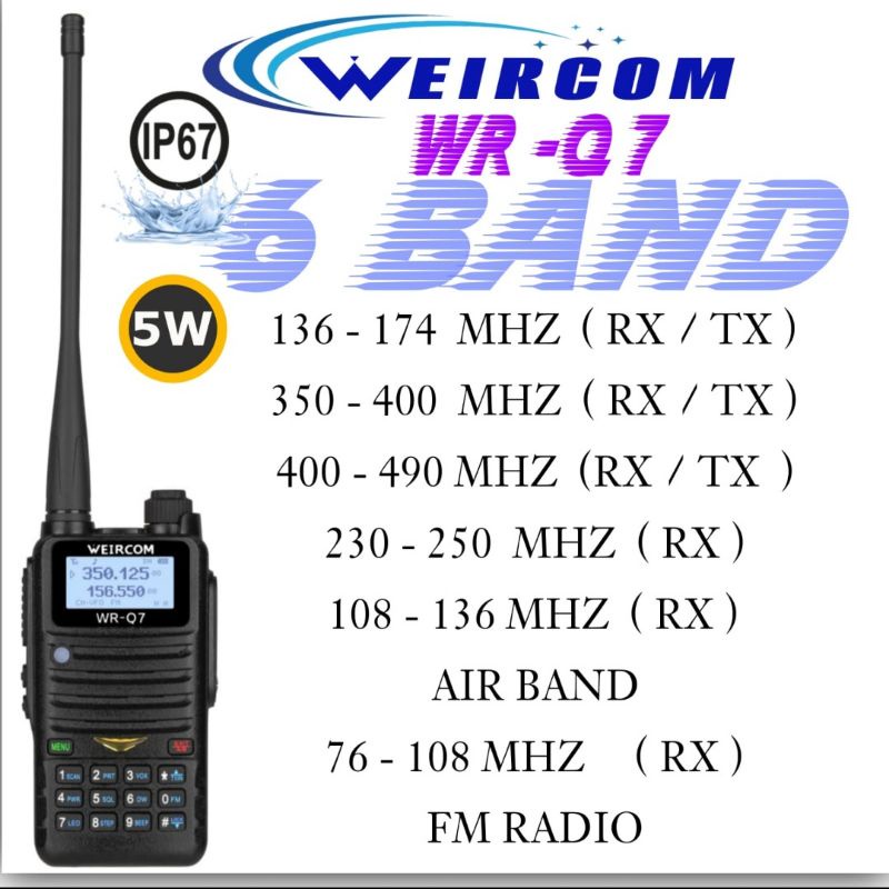 HT WEIRCOM WRQ7 WR Q7 TRIBAND IP67 BATRE 3600MAH WATERPROOF 5Wat Ori WEIRCOM