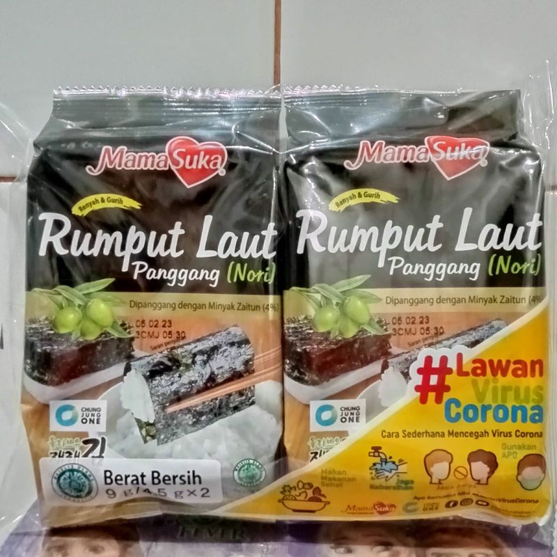 

rumput laut panggang (Nori), 1 pack isi 2