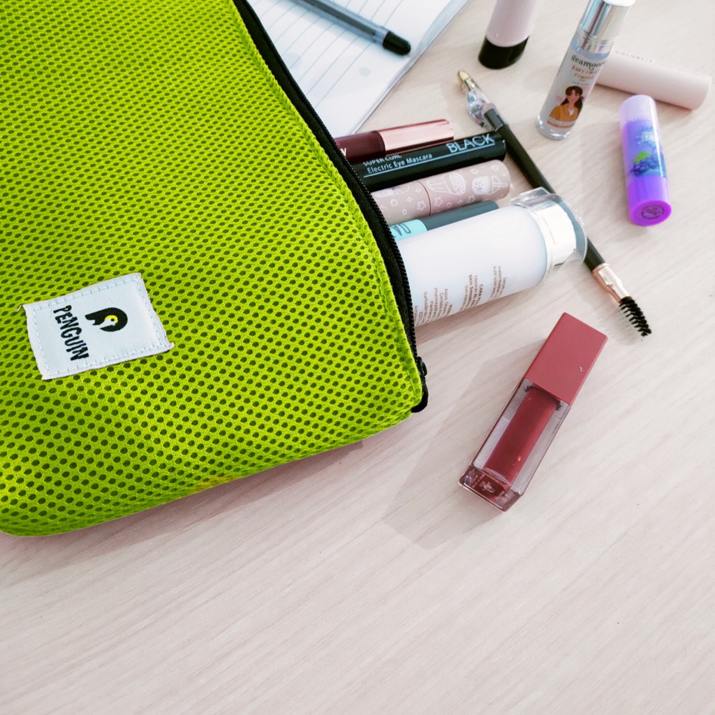 1 SET Tas Komestik Penguin Terbaru - Pouch Oraganizer Travel Bag - Hijau