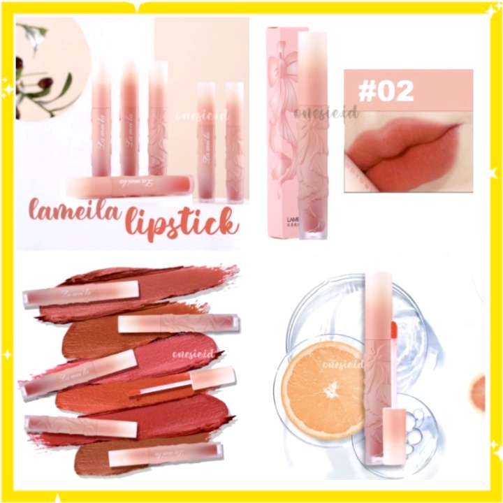 LAMEILA Lip Glaze Ribbon Lipstik Pelembab Lip Gloss Lipstik Tahan Lama LA091 1044