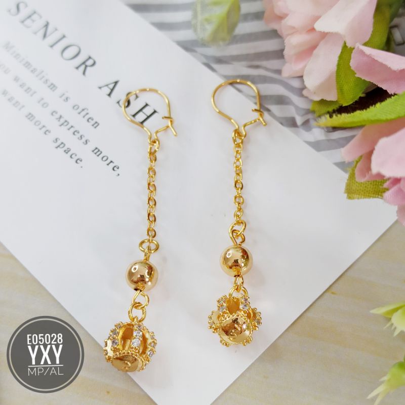 Anting yaxiya jurai bulat gold E05028