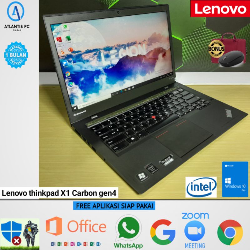 Laptop Lenovo X1 Carbon Touchbar Intel Core i5 RAM 4GB SSD 128GB Win 10 SIAP PAKAI 