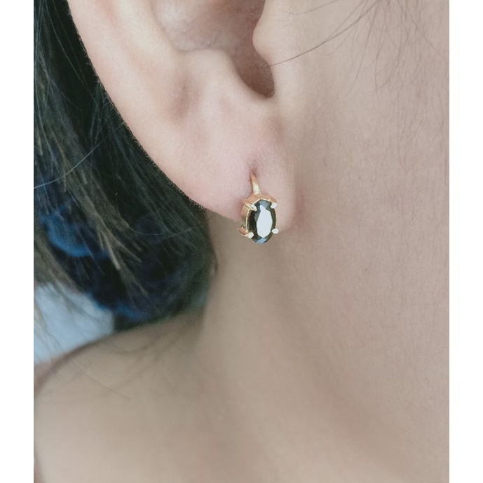 anting perak asli 925 lapis emas 22k