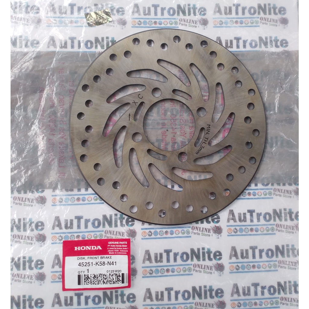 Piringan Cakram Depan Disk Brake 220 mm 45251-K58-N41 Ori Honda Absolute Revo Blade 110 Supra X 125 