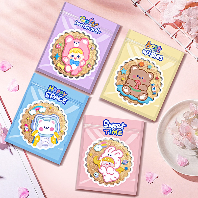 (50 PCS) PLASTIK ZIPLOK  COOKIES 14X18.5CM / PPLASTIK KEMASAN MOTIF KARTUN LUCU AESTHETIC
