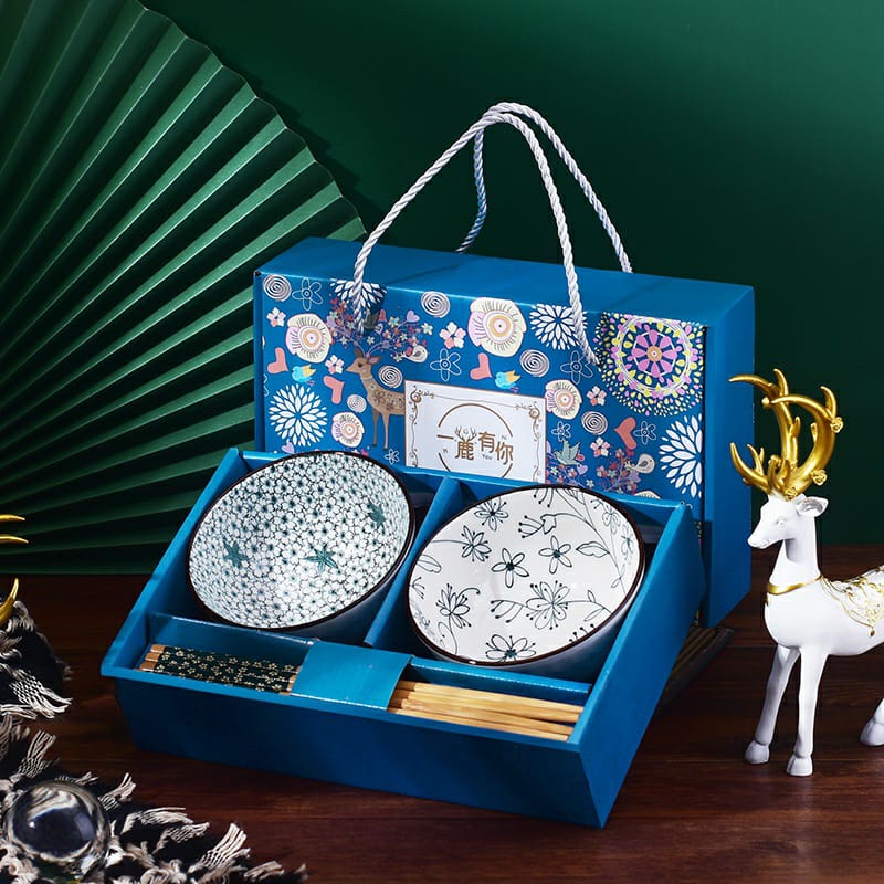 Alat Makan Mangkok Sup Keramik Sumpit Hampers Kado Bingkisan Parcel Chinese New Year / Imlek