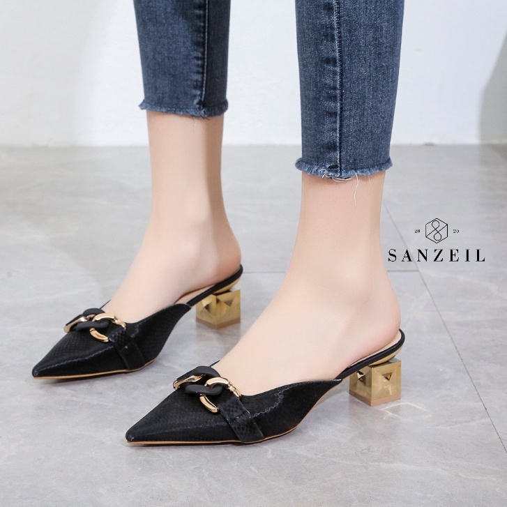 0119 Sanzeil Trend Sandals - Heels Mules Wanita Import BISA COD