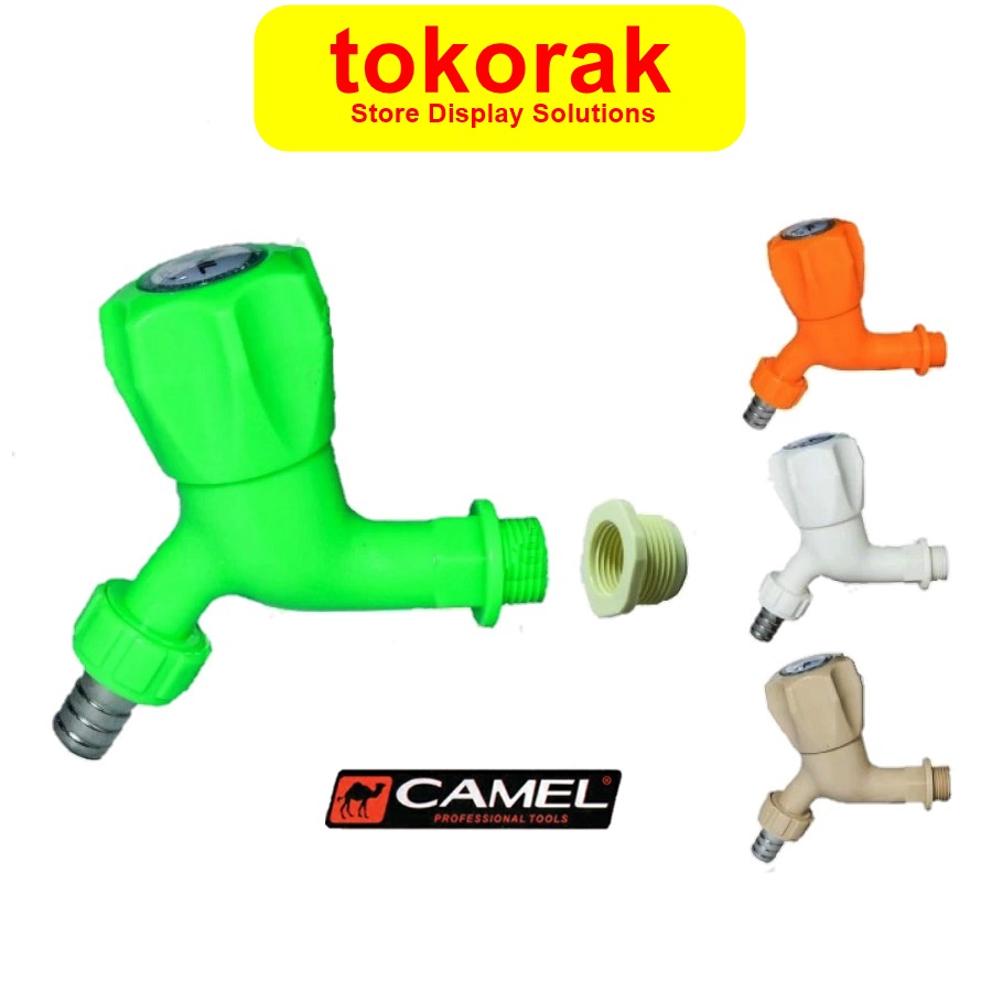 CAMEL KERAN 1/2&quot; PVC MAHKOTA JUMBO TEMBOK KRAN AIR TAMAN 1/2 INCH