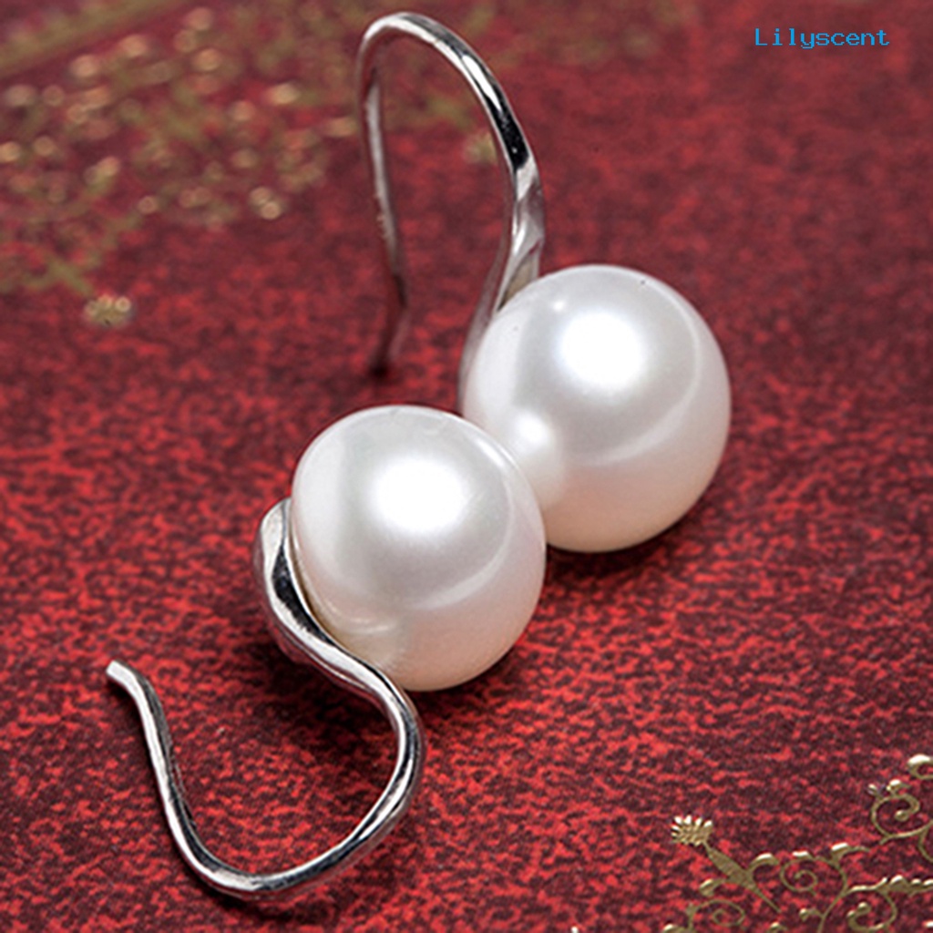 [LS] Anting Kait Elegan Mudah Senada Compact Faux Pearl Women Jewelry Untuk Belanja Pacaran