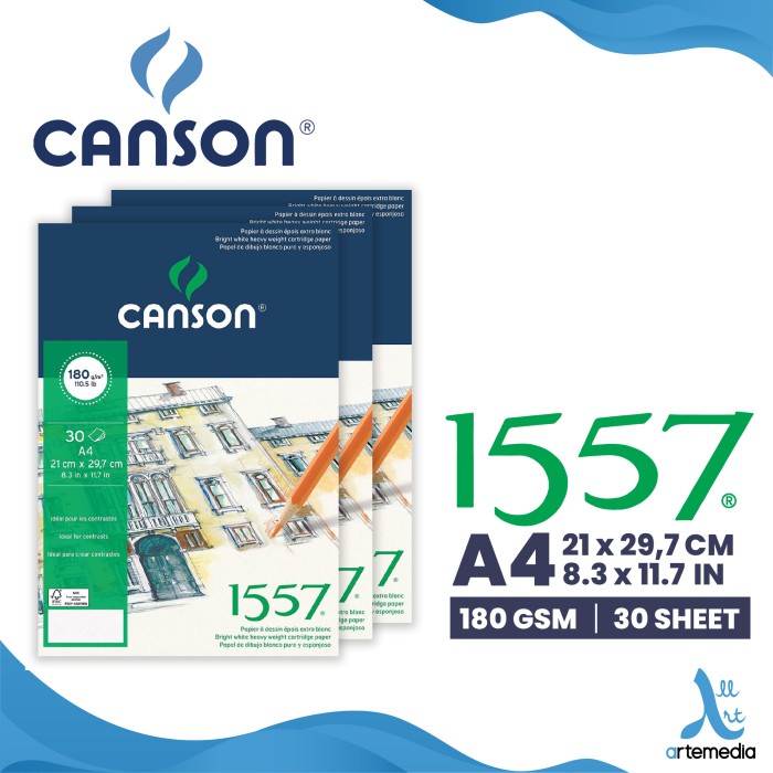 

Buku Gambar Kertas Gambar Canson 1557 Extra White A4 180Gsm