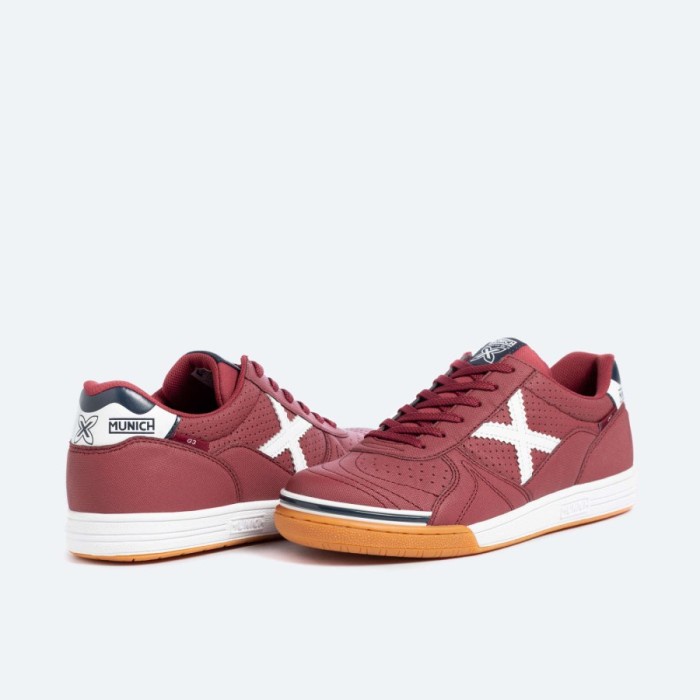 SEPATU FUTSAL X MUNICH G-3 PROFIT 209 (MAROON WHITE) 100% ORIGINAL