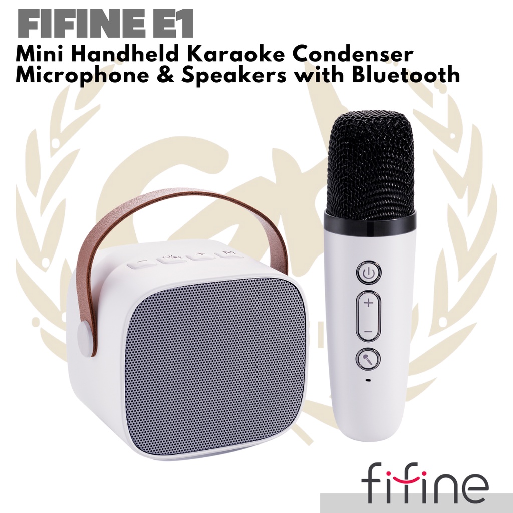Fifine E1 Mini Handheld Karaoke Condenser Microphone Speaker Bluetooth | Mic Ampli Portable