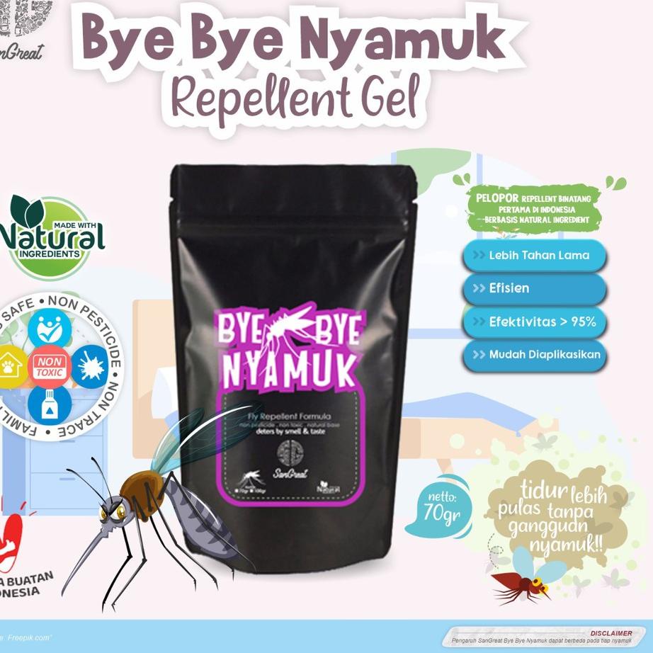 New Stock Anti serangga pengusir nyamuk gel siap gantung non pestisida aman dari SanGreat Bye Bye Ny