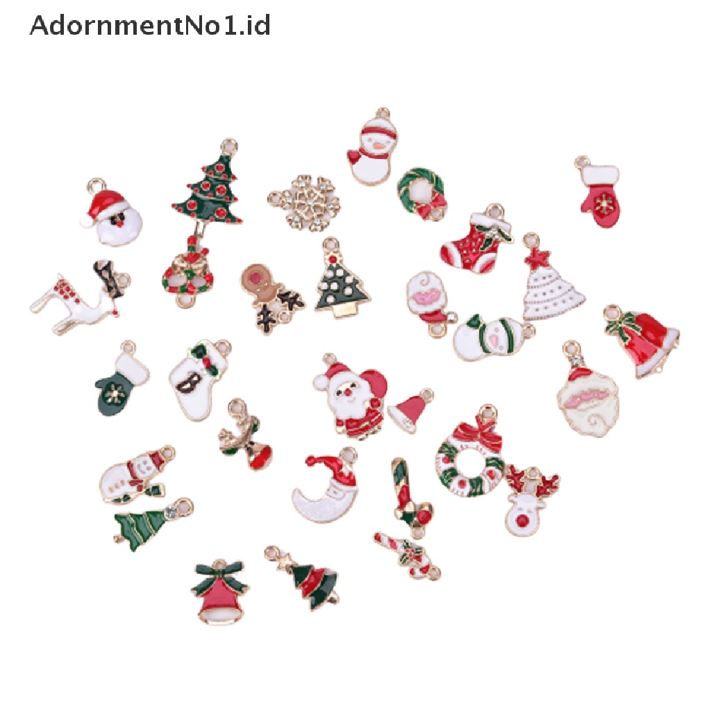 [AdornmentNo1] 30pcs/set Campuran Gaya Natal Enamel Ch Liontin DIY Mencari Perhiasan Kerajinan [ID]