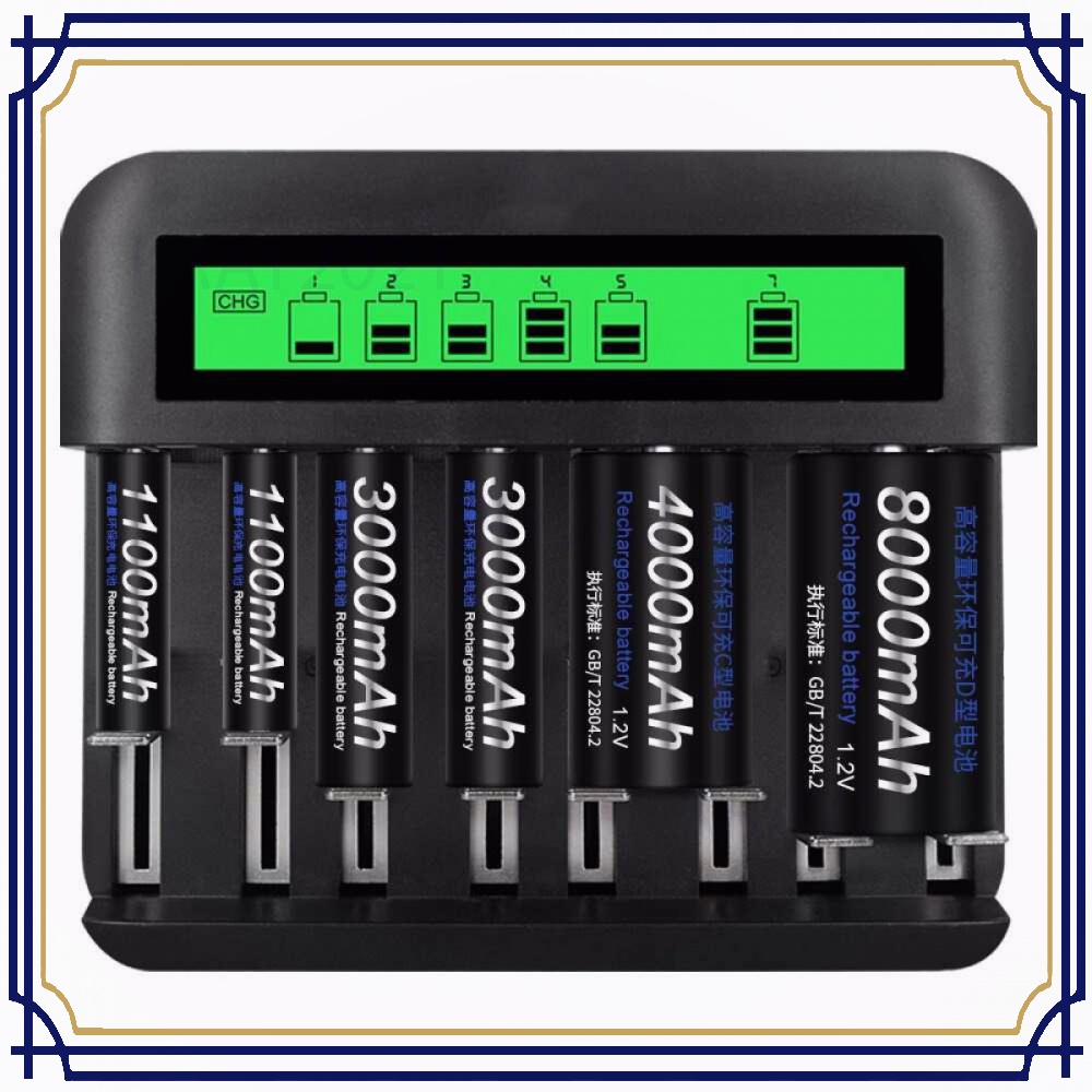 Charger Baterai 8 Slot Large LCD for AA AAA SC C D - BT441