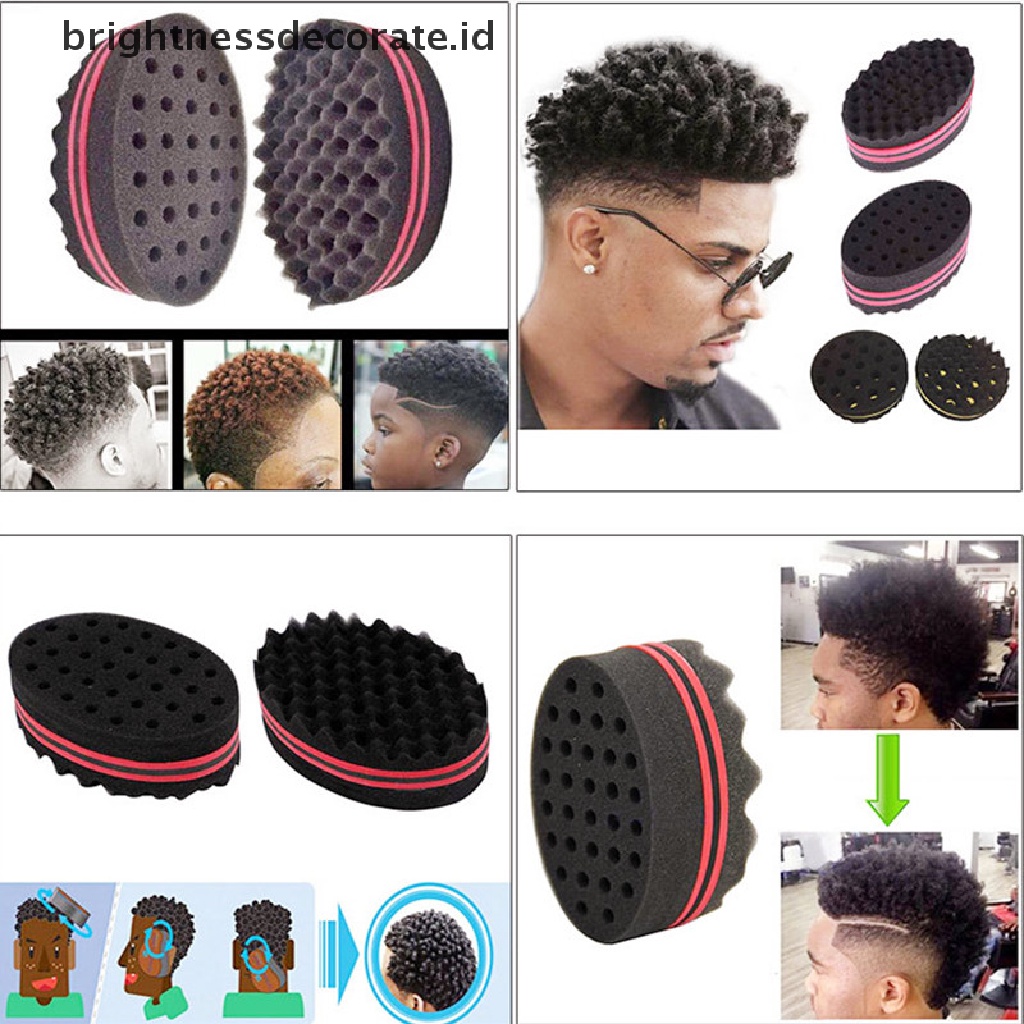 [Birth] Black Man Hair Braider Twist Sponge Cemara Afro Rambut Gimbal Curl Brush Sponge Barber [ID]
