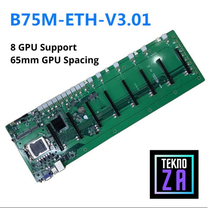 Mobo Mining 8 VGA - DDR3 4GB - 128GB SSD - B75M-ETH-V3.01 - CPU 1155