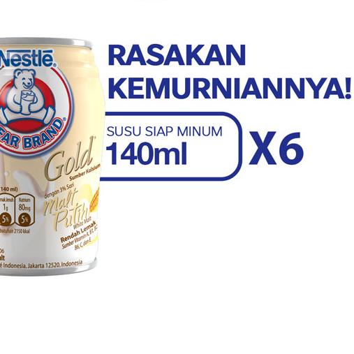

Termurah[FG2]-BEAR BRAND Susu Kaleng Gold White Malt Susu Steril 6x140ml