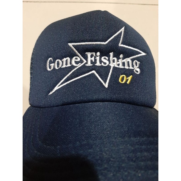 Trucker hat gone fishing original topi jaring murah trucker hat second topi baseball
