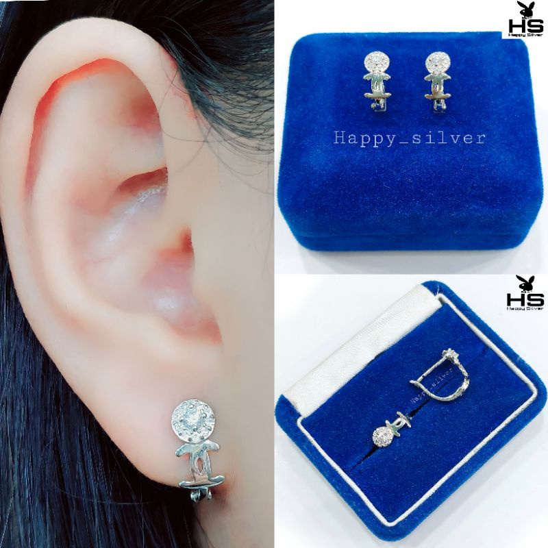 RK ANTING KAIT PERAK ASLI SILVER 925 LAPIS EMAS PUTIH MODEL EMAS KEKINIAN MODEL TERBARU ANTING JEPIT