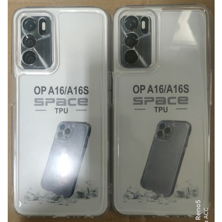 Softcase case slikon kondom bening type Hp OPPO A16/A16S clear bag SPACE TPU pelindung camera kamera
