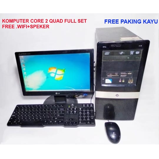 komputer core 2 quad ram 8 lcd 16 in full set FREE PAKING KAYU