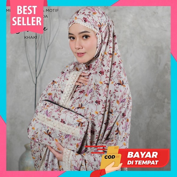 Jennabia - Mukena Dewasa Jumbo Premium Bordir Mewah Bunga Tulipa Humaira Mukenah Dewasa Mungkena Dew