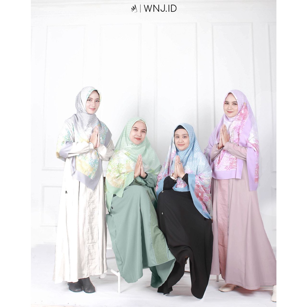 WNJ SCARVES ISTIQLAL BATAVIA UKURAN 130X130 CM |  HIJAB SEGI EMPAT BARU ORIGINAL WANOJA