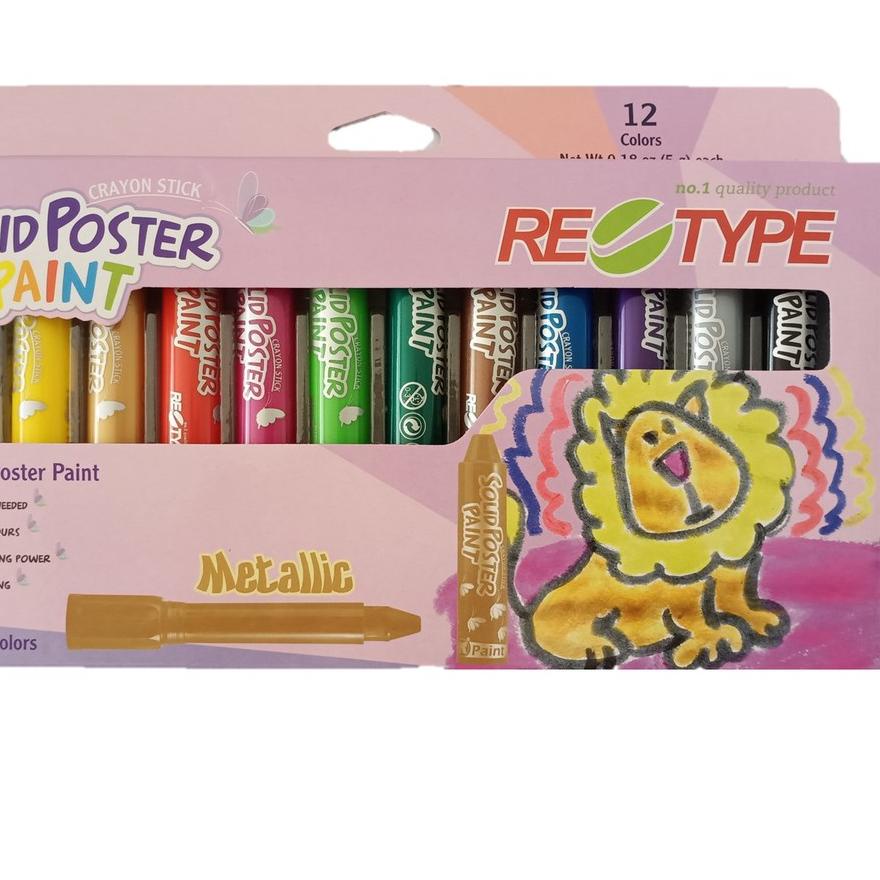

민 Retype Crayon Stick Solid Poster Paint Metallic Colours Special!!