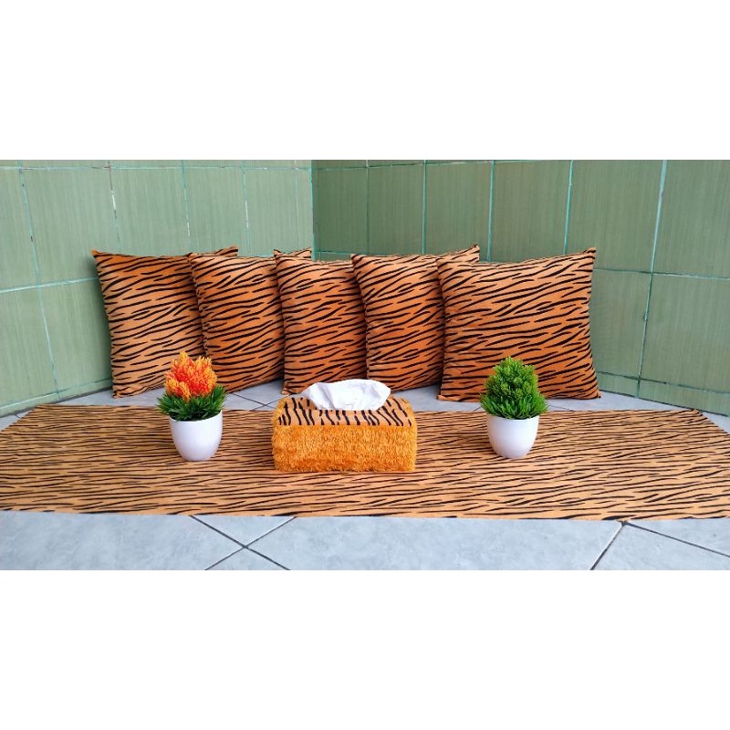 Taplak Meja Set Bantal Sofa  / Bantal Set Sofa Taplak Meja Free Cover Tissue