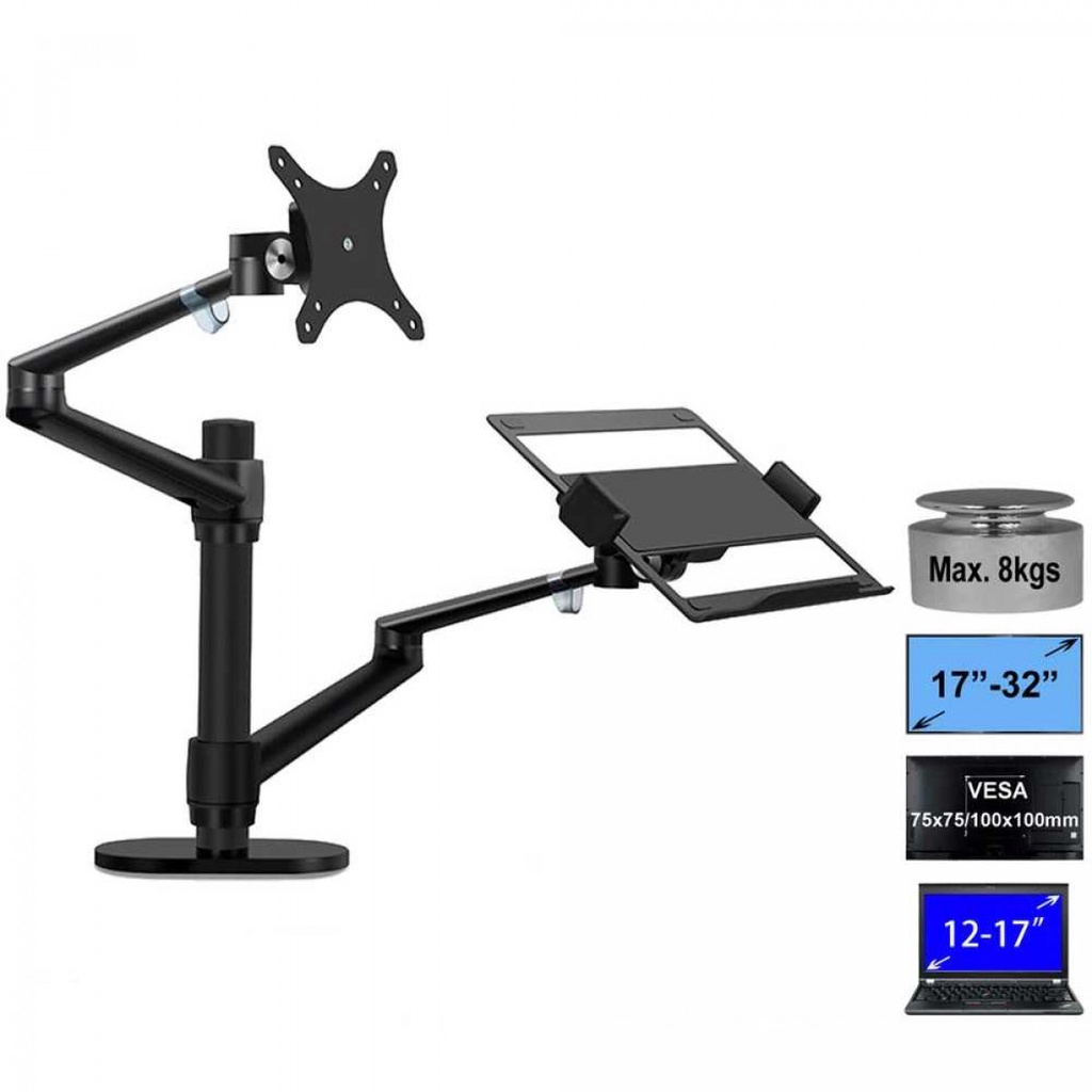 Hyvarwey Bracket Monitor Telescopic 17-32 Inch with Laptop Holder