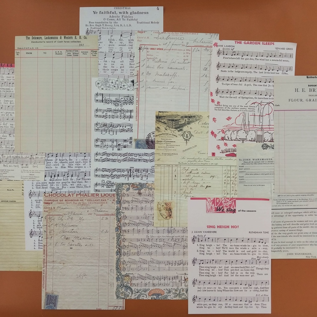 

5pcs Kertas Vintage Time Flies Series - Retro Paper Scrapbook / Bullet Journal / Bujo / Planner