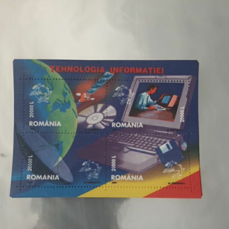 

Perangko Romania Teknologi Informasi sheet 4 prangko