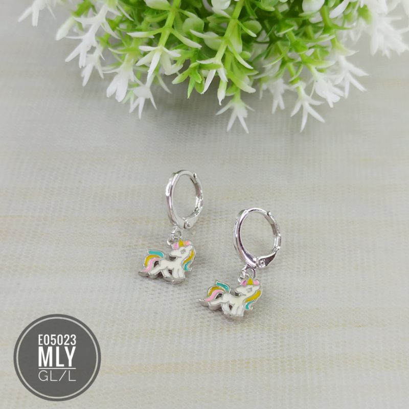 Anting Meilyn Anak karakter kuda pony Silver E05023