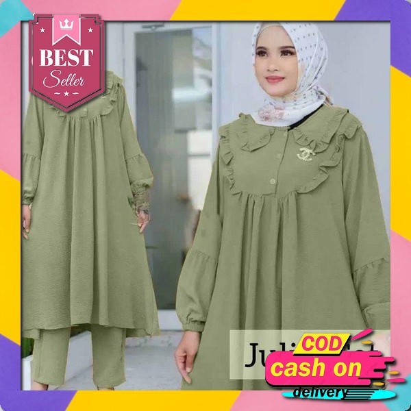 Erra Setelan Crincle Wanita // Sarah One Set Crincle Tali Wanita Hits Ootd Selebgram Fashion Grosir 