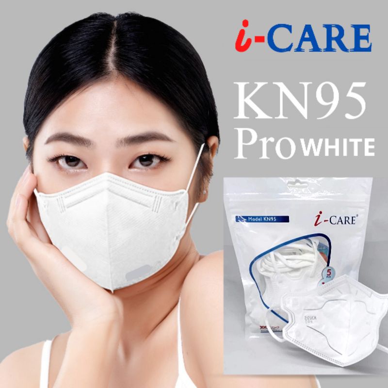 MASKER KN95 PRO ICARE PUTIH SNOW WHITE 5PLY ISI 10PCS ORIGINAL