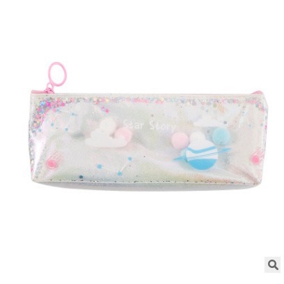 [Gongjin] Tepak Pensil Anak GALAXY / Kotak Penyimpanan Pencil Case Lucu Korea Sequin Cute Sekolah