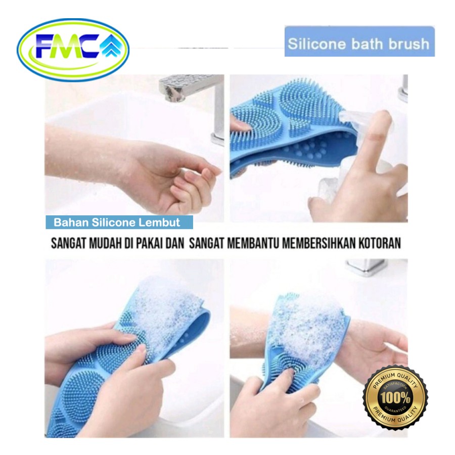 Sikat Punggung Silikon Pembersih Daki Punggung Praktis Silicone Penggosok Badan Sikat  Mandi Brush Pull Back Strip