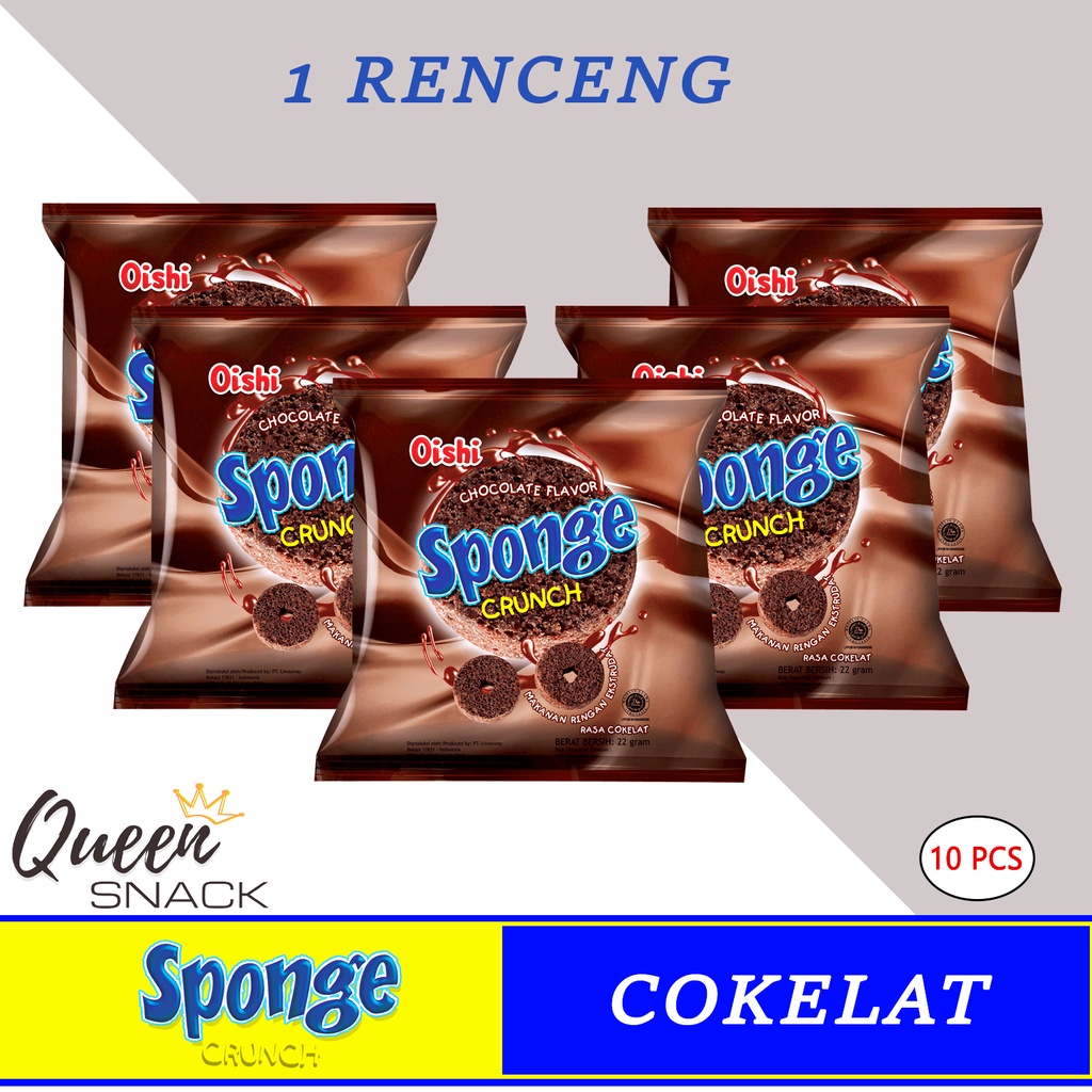 

Oishi Sponge Crunch Rasa Coklat Satu Renceng